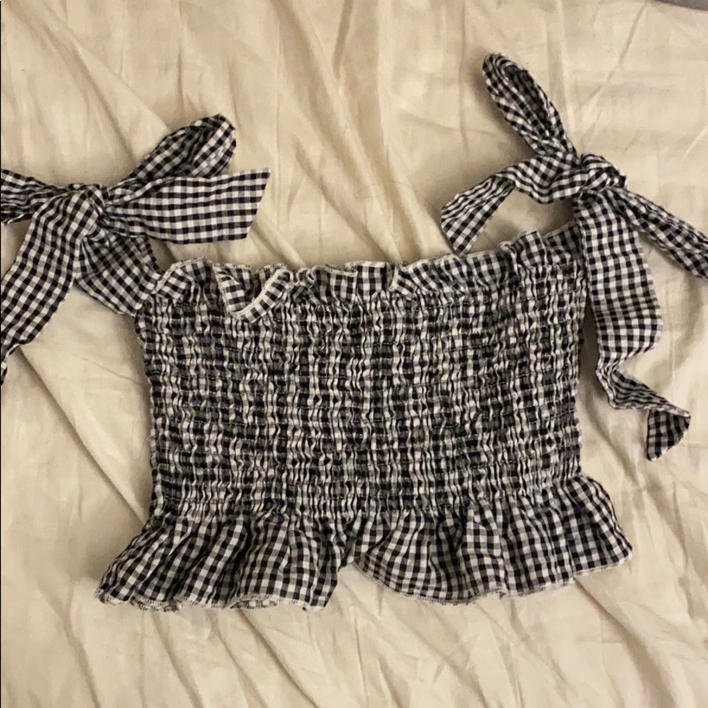 plaid crop top